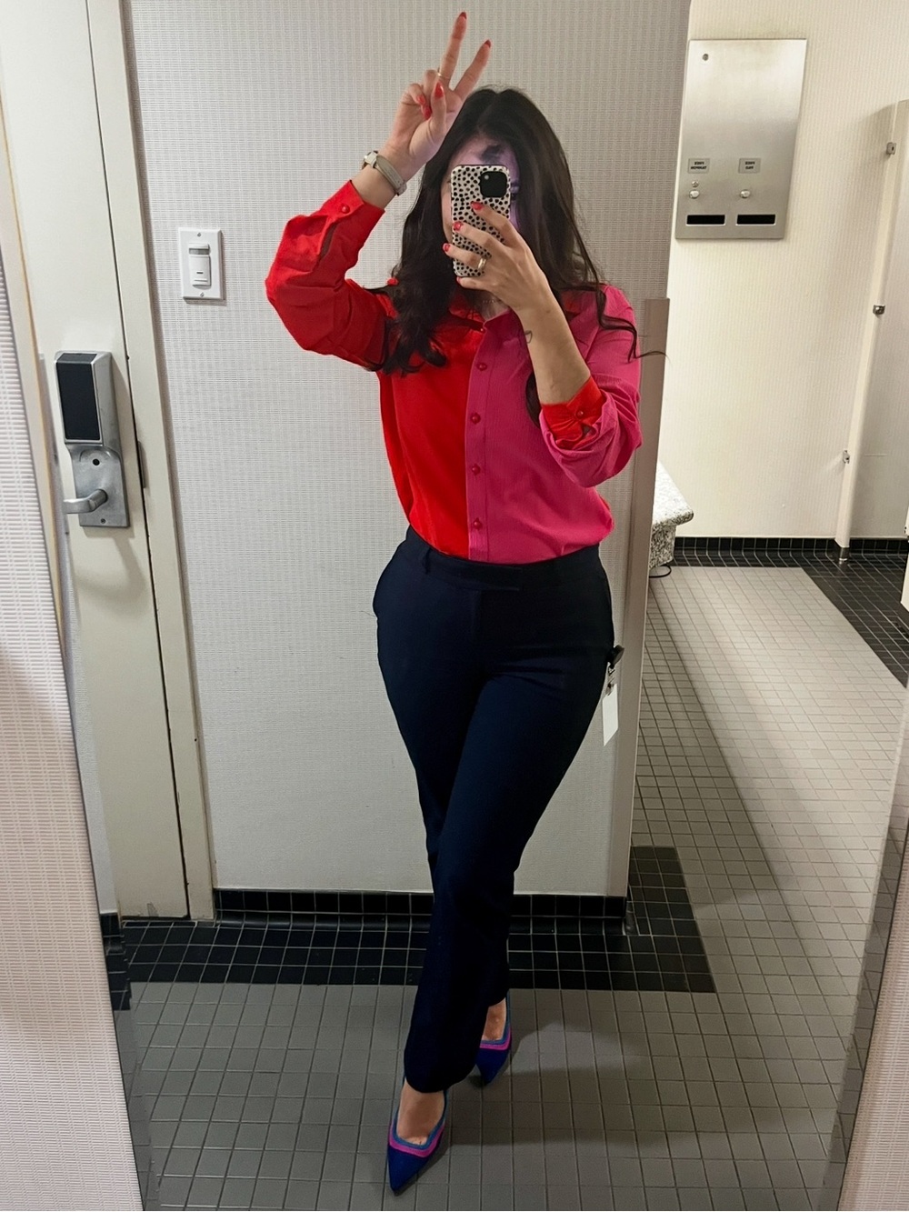 Red & Pink Button-Down Shirt - Picture 4 of 4